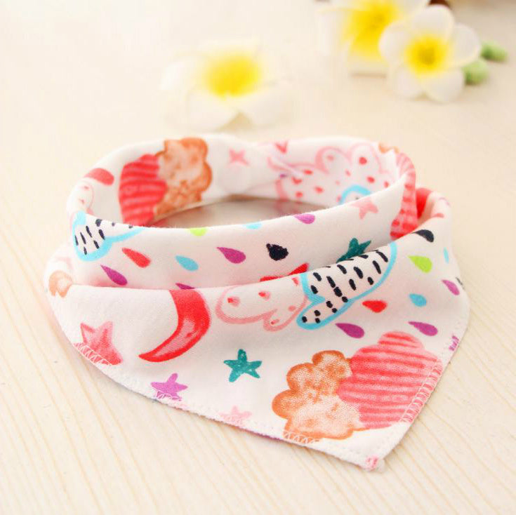 Waterproof Triangle Baby Bibs - Cartoon Cotton Dribble