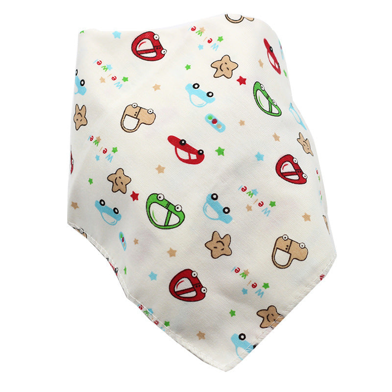 Waterproof Triangle Baby Bibs - Cartoon Cotton Dribble