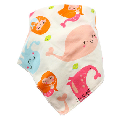 Waterproof Triangle Baby Bibs - Cartoon Cotton Dribble