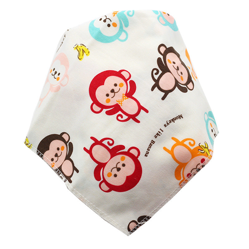 Waterproof Triangle Baby Bibs - Cartoon Cotton Dribble