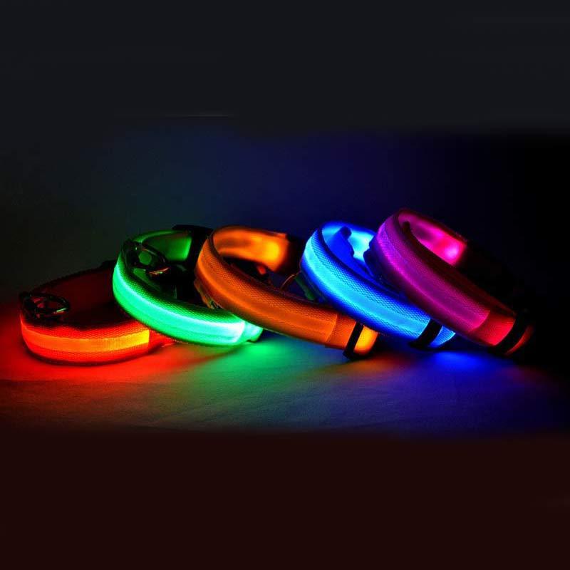 Adjustable LED Glow Collar - Night Safety for Pets