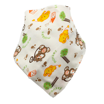 Waterproof Triangle Baby Bibs - Cartoon Cotton Dribble