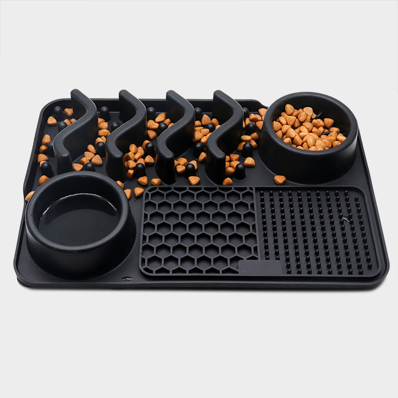 Multifunctional Dog Silicone Licking Mat & Food Bowl