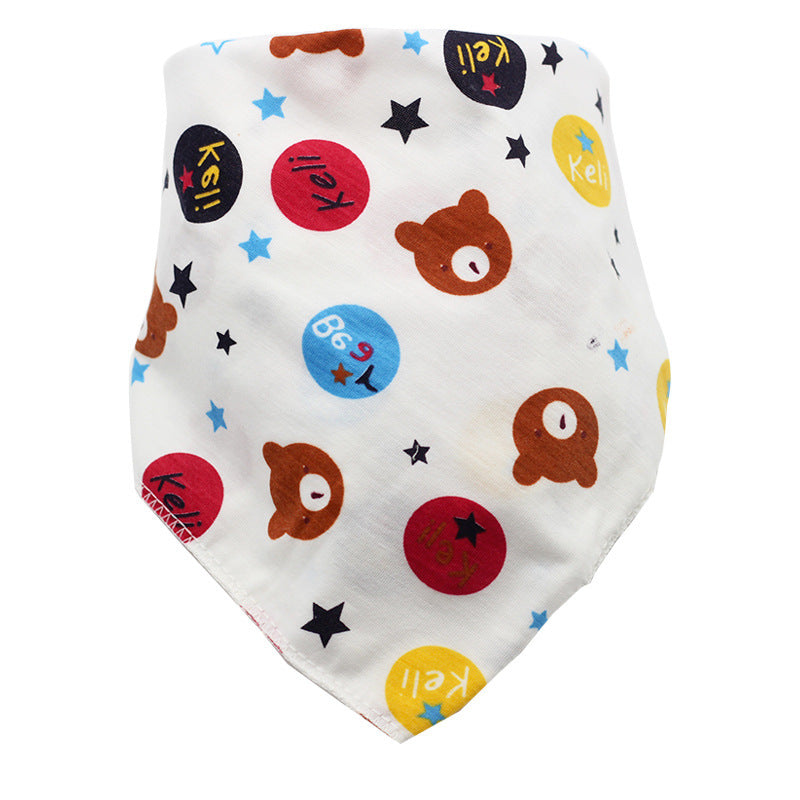 Waterproof Triangle Baby Bibs - Cartoon Cotton Dribble