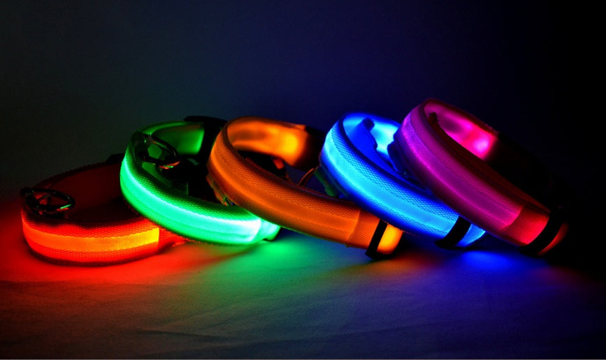 Adjustable LED Glow Collar - Night Safety for Pets