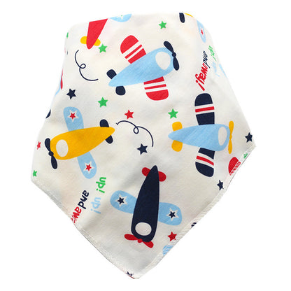 Waterproof Triangle Baby Bibs - Cartoon Cotton Dribble