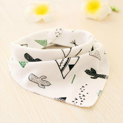 Waterproof Triangle Baby Bibs - Cartoon Cotton Dribble