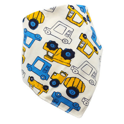 Waterproof Triangle Baby Bibs - Cartoon Cotton Dribble