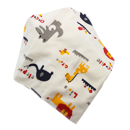 Waterproof Triangle Baby Bibs - Cartoon Cotton Dribble