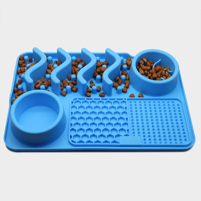 Multifunctional Dog Silicone Licking Mat & Food Bowl