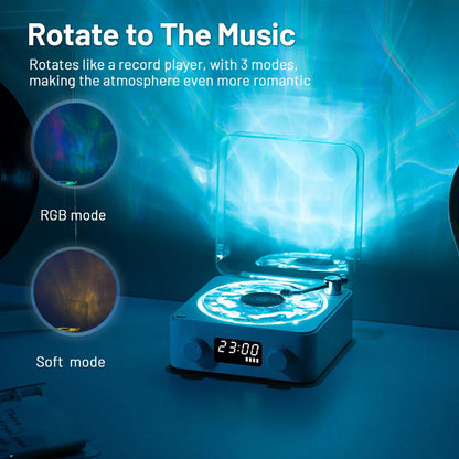 Vintage Vibes Bluetooth Turntable Speaker with RGB Projection