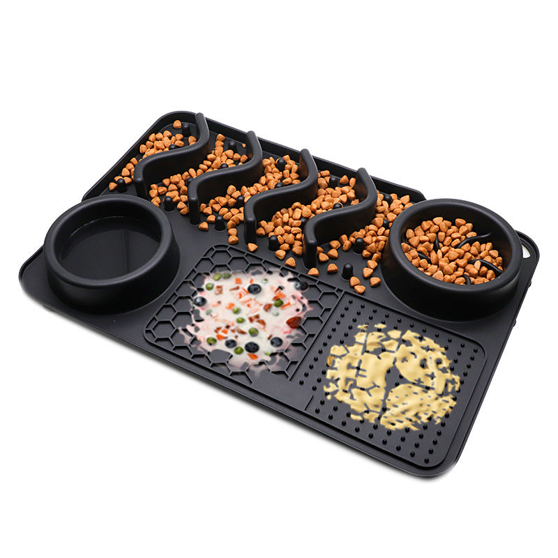 Multifunctional Dog Silicone Licking Mat & Food Bowl