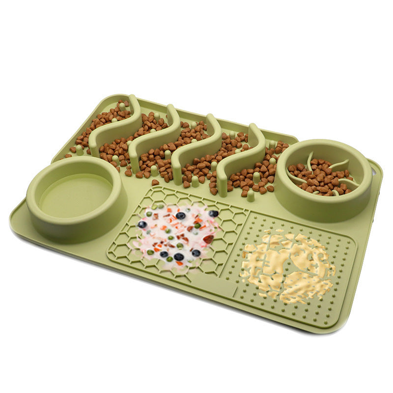 Multifunctional Dog Silicone Licking Mat & Food Bowl