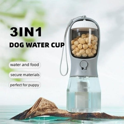 3-in-1 Portable Dog Water Cup with Food & Waste Bags