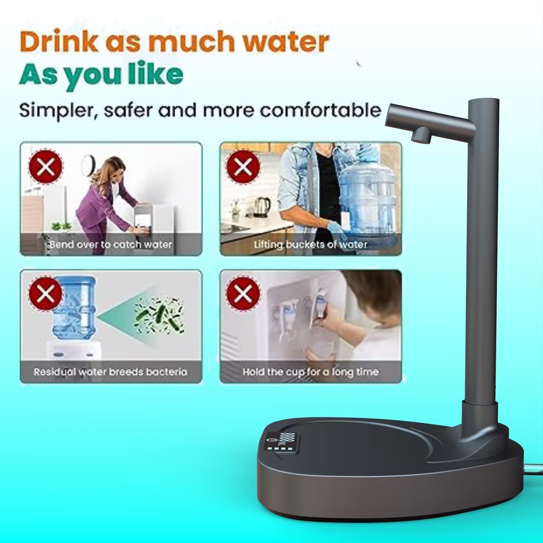 Auto Water Dispenser: Rechargeable & Desktop Stand